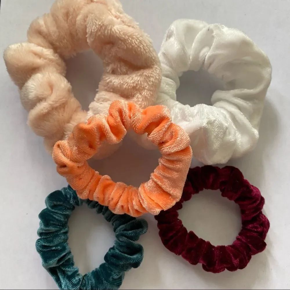 Set of 5 Velvet Scrunchies - Picture 2 of 2